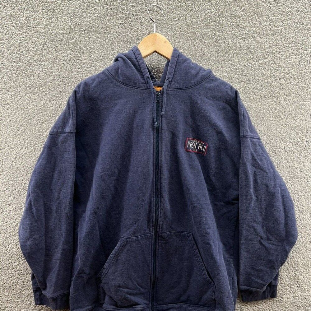 Prison PRSN Blues Navy Blue Zip Up Hoodie Size XL Made By Inmates